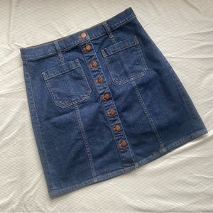 Madwell denim mini button down skirt